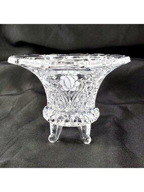 VTG Footed Candy Dish 24% Lead Crystal The European Collection Germany 4" tall